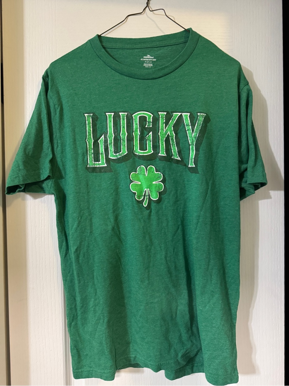 Lucky Brand Green Graphic Tee with Shamrock